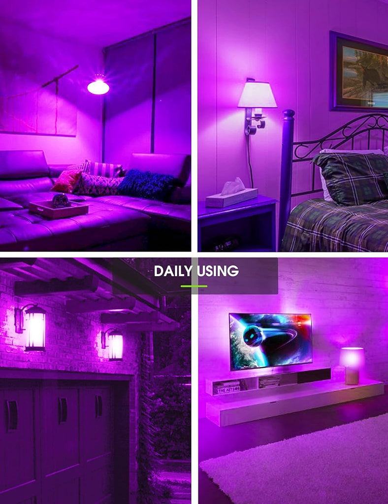 A19 LED Purple Light Bulb, LED Purple Black Lights 100W Equivalent