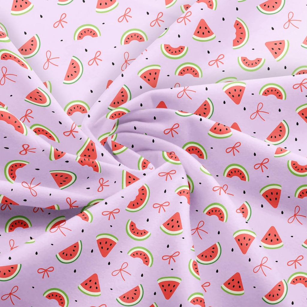 Sweet Watermelon Soft Polyester, Coquette Bowknots Dots Washable Material for Handmade Supplies No Stretch Pink Green