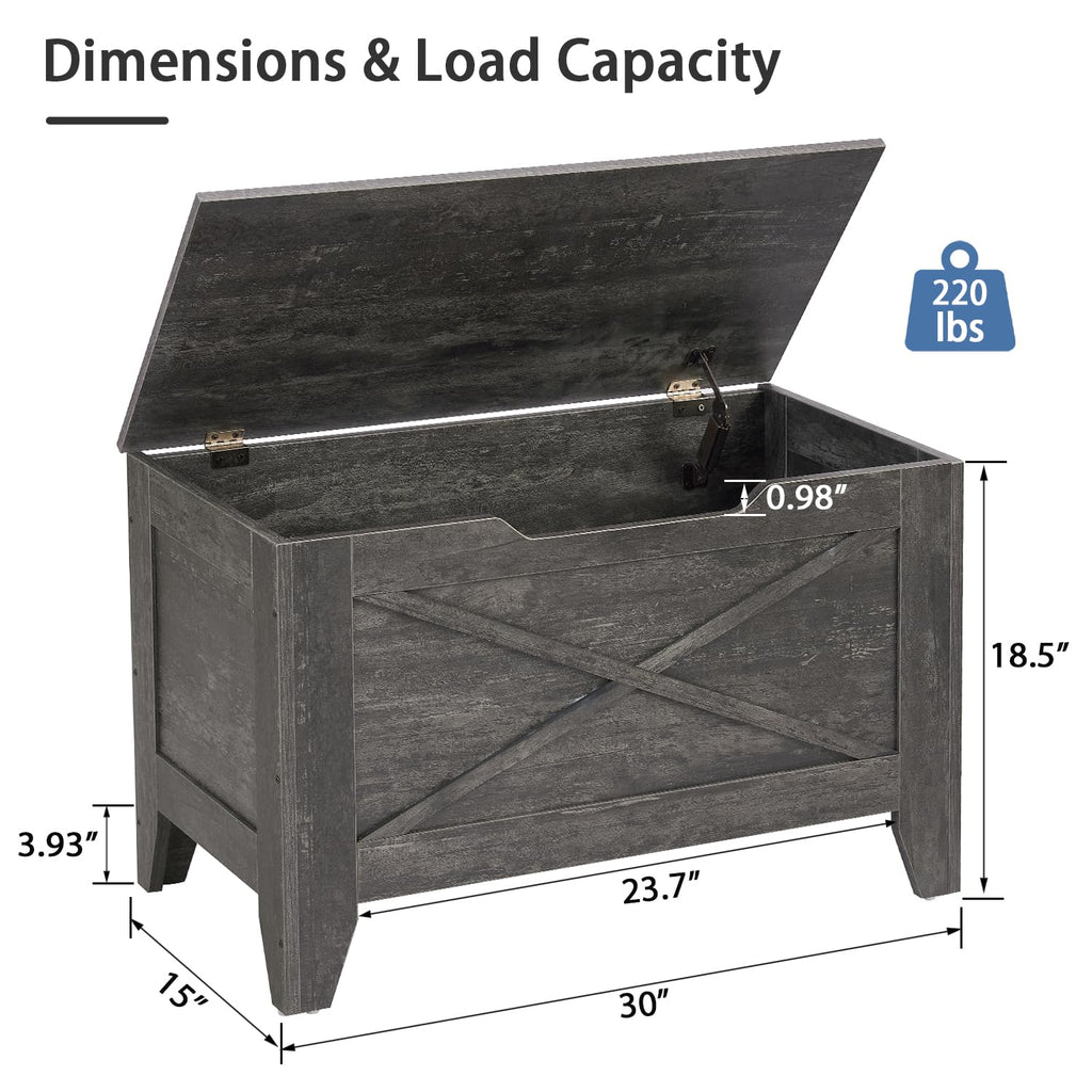 Storage Bench, Entryway Ottoman with Metal Safety Hinges Wicker-Knot Cushion, Shoe Bench for Storage Farmhouse