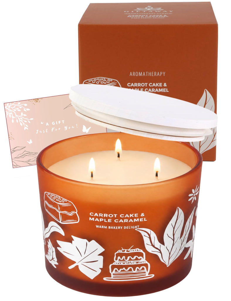 Carrot Cake Maple Caramel Scented Candle, Large 3-Wick Jar Candle
