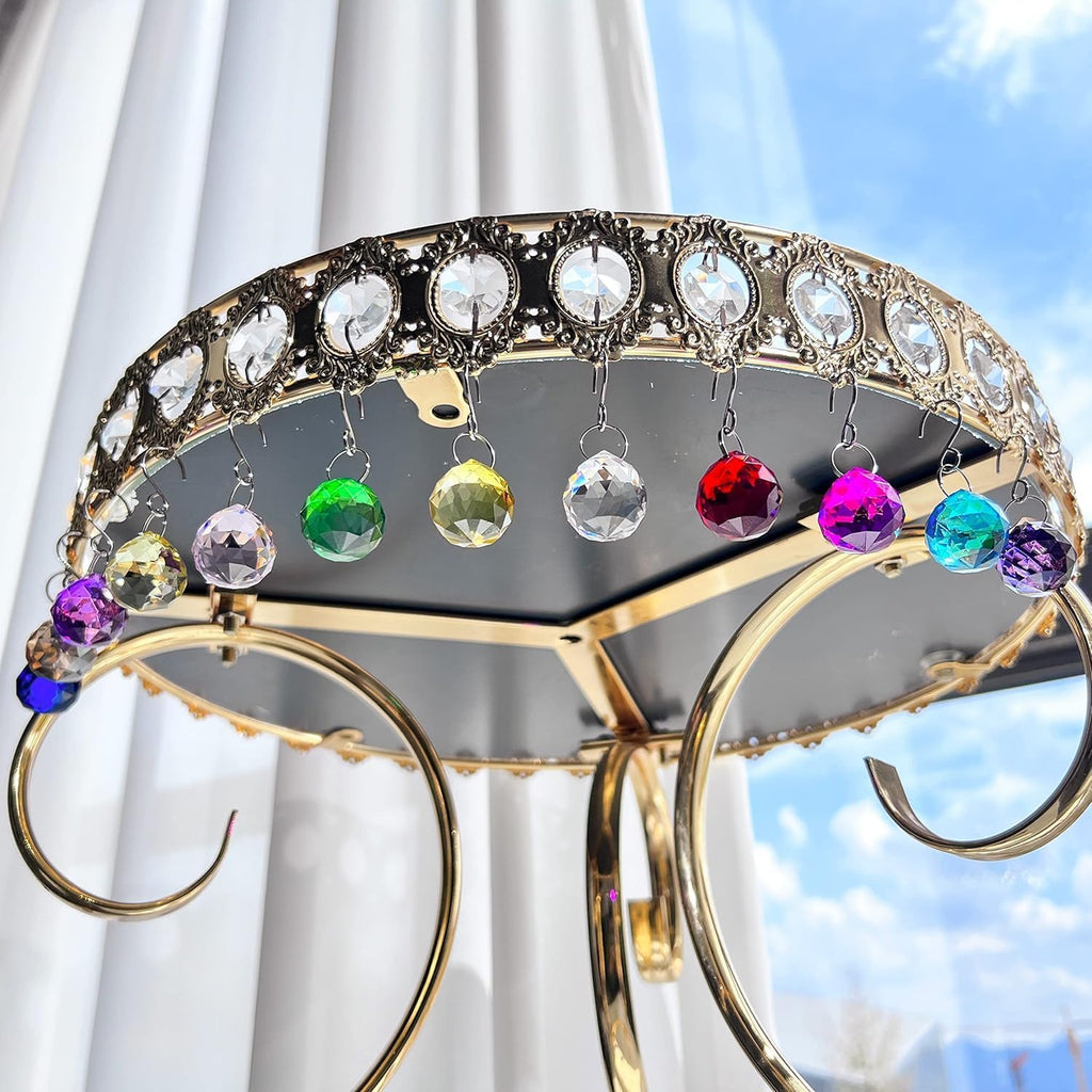 12PCS Crystal Prism Ball Suncatcher, 20mm Chandelier Replacement Glass Ball - Multi-Color Glass Crystal Sun Catcher