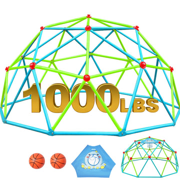 10FT Climbing Dome, Outdoor Jungle Gym for Kids with Climbing Grip - Geometric Dome Climber Outdoor Playset and Easy