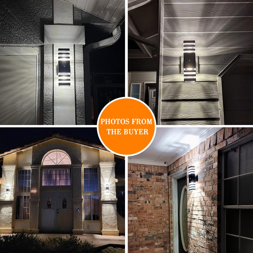 Dusk to Dawn Outdoor Light Fixture Outdoor Wall Lights, 3-Tier, 16 in