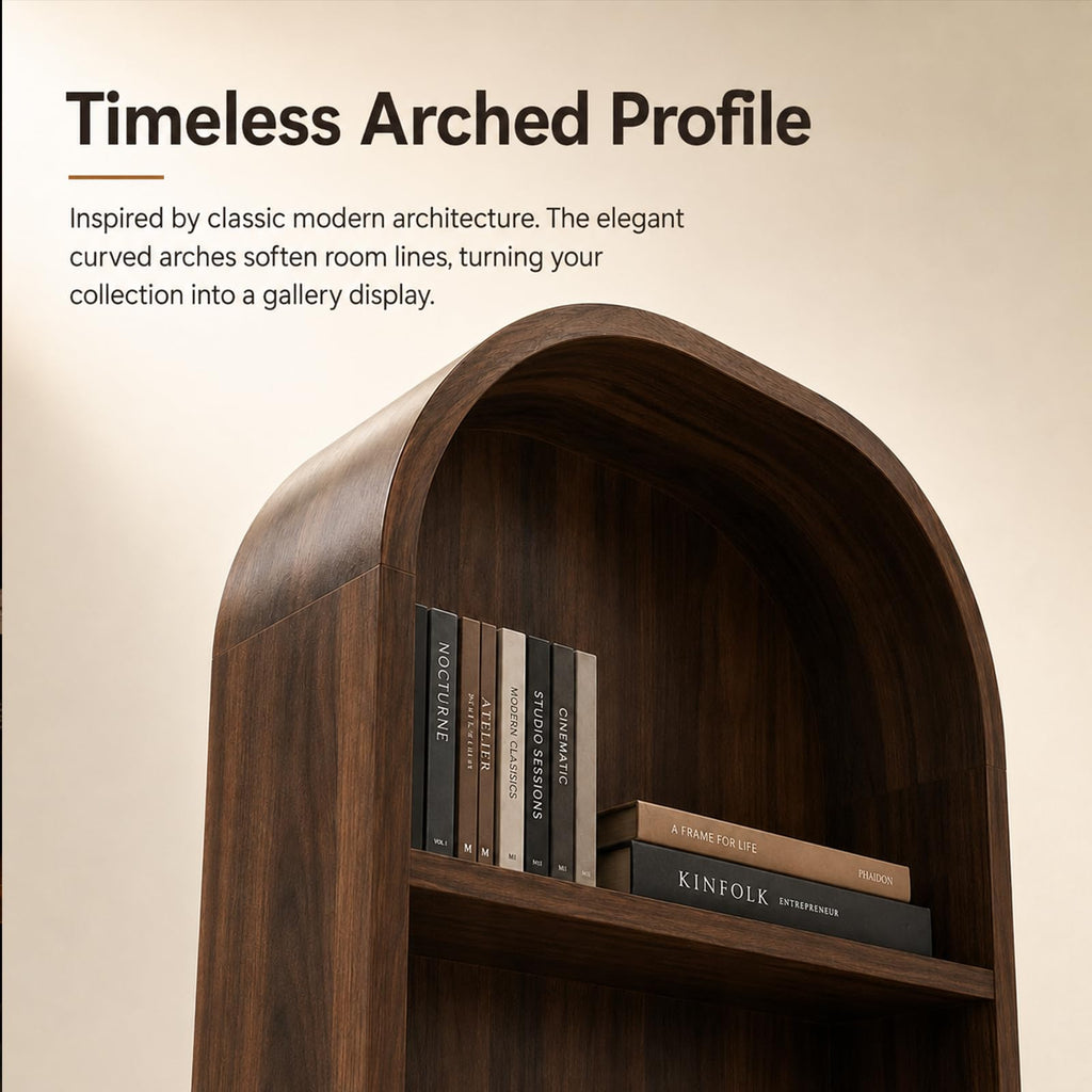 MCM Tall Record Player Bookshelf, Walnut Turntable Stand with Vinyl Storage, Drawer & Speaker Shelf, Record Player