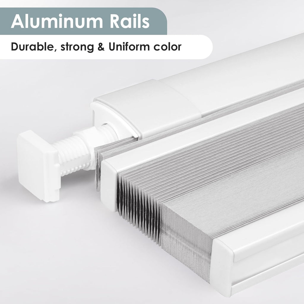 No Drill Cordless Cellular Shades, White | Top Down Bottom Up (TDBU) Honeycomb Shades, Blackout Light Blocking