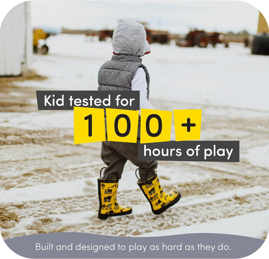 Rain Boots with Easy-On Handles in Fun Patterns for Boys and Girls