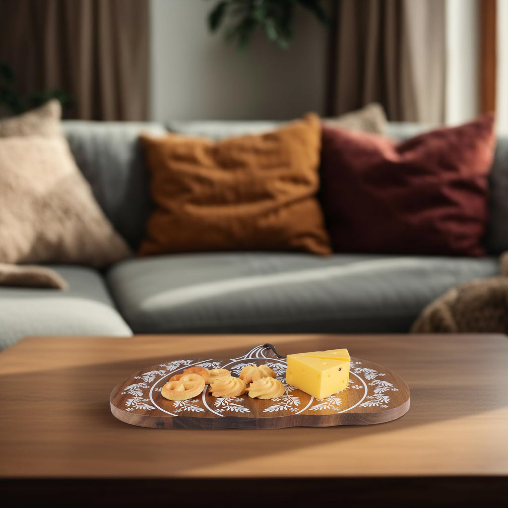 Pumpkin Shaped Cutting Board, Acacia Wood Serving Board