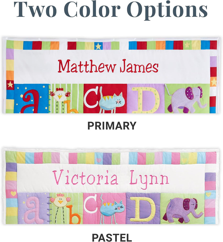 Personalized Baby Quilt - 3D Applique & Embroidered Name - Heirloom Keepsake for New Baby Shower - Textured Details