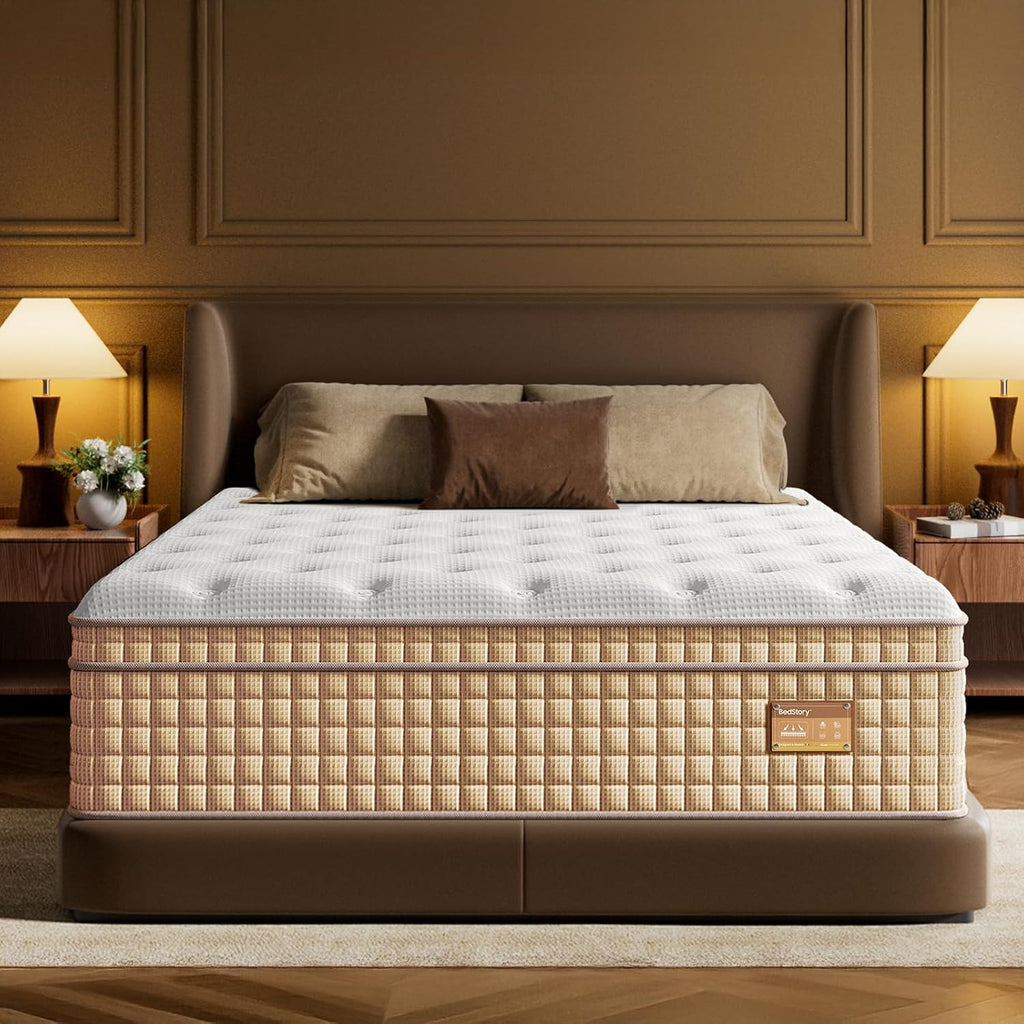 Firm Full Mattress 13 inch, Deep Sleep Hybrid Mattresses in a Box, Zoned Lumbar Support for & Back Pain Relief, Made