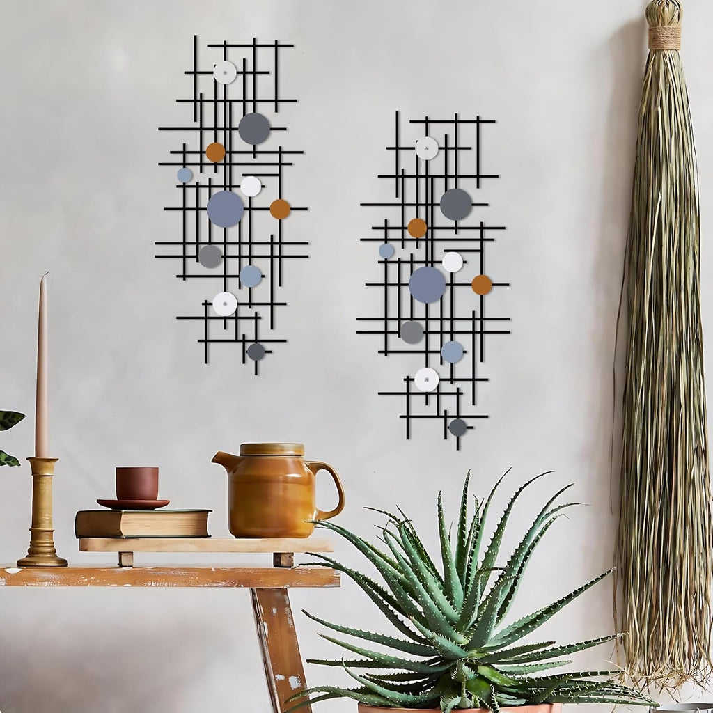 Minimalist Geometric Wall Decor Metal Wall Art - Set of 2