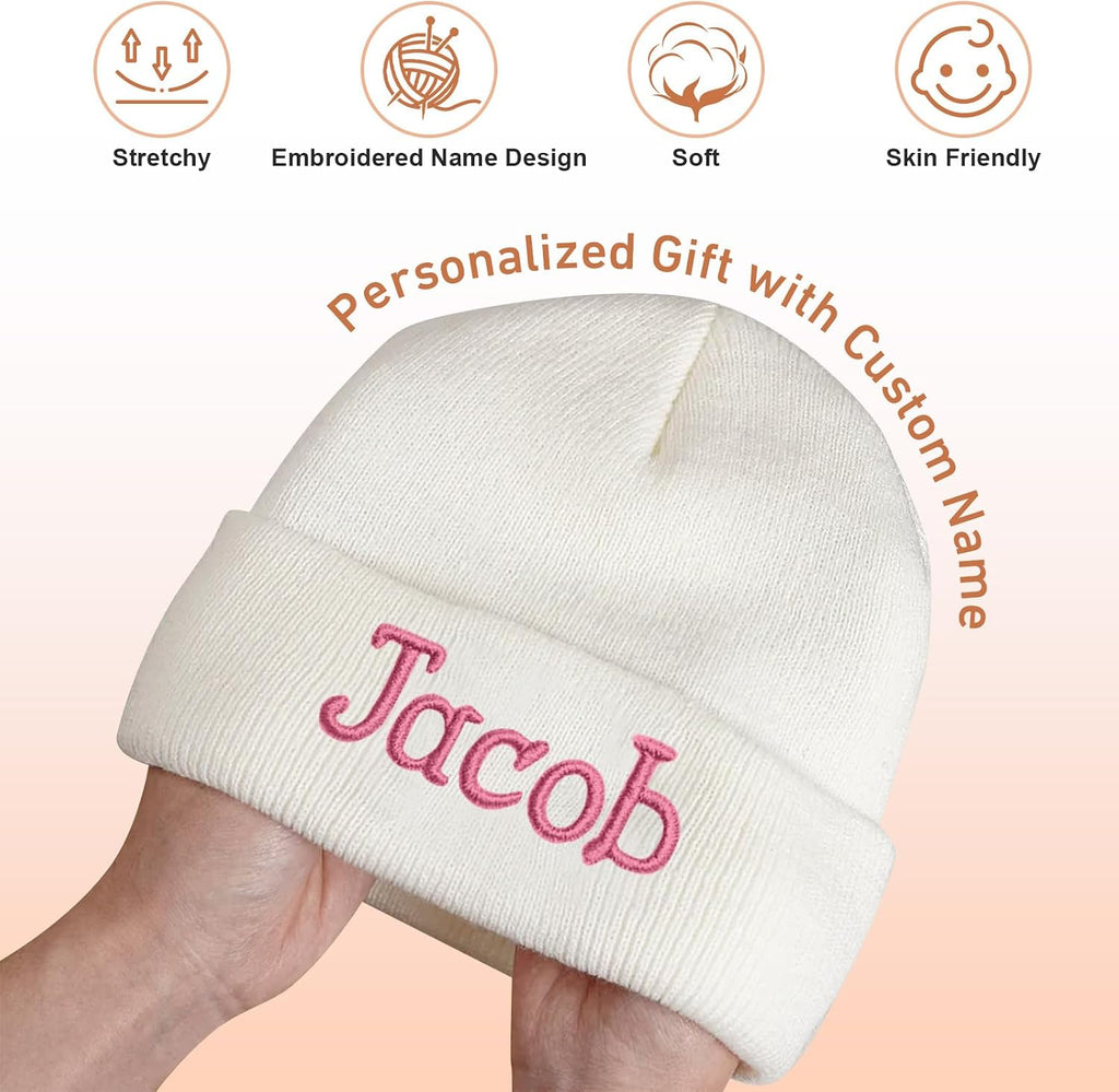 Custom Beanie Hats for Baby Girls Boys Personalized Name Beanies