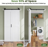 Bifold Barn Door 32'' x 84'',Bi-Fold Sliding Closet Doors with Hardware Kit Included,36'' Track Kit 