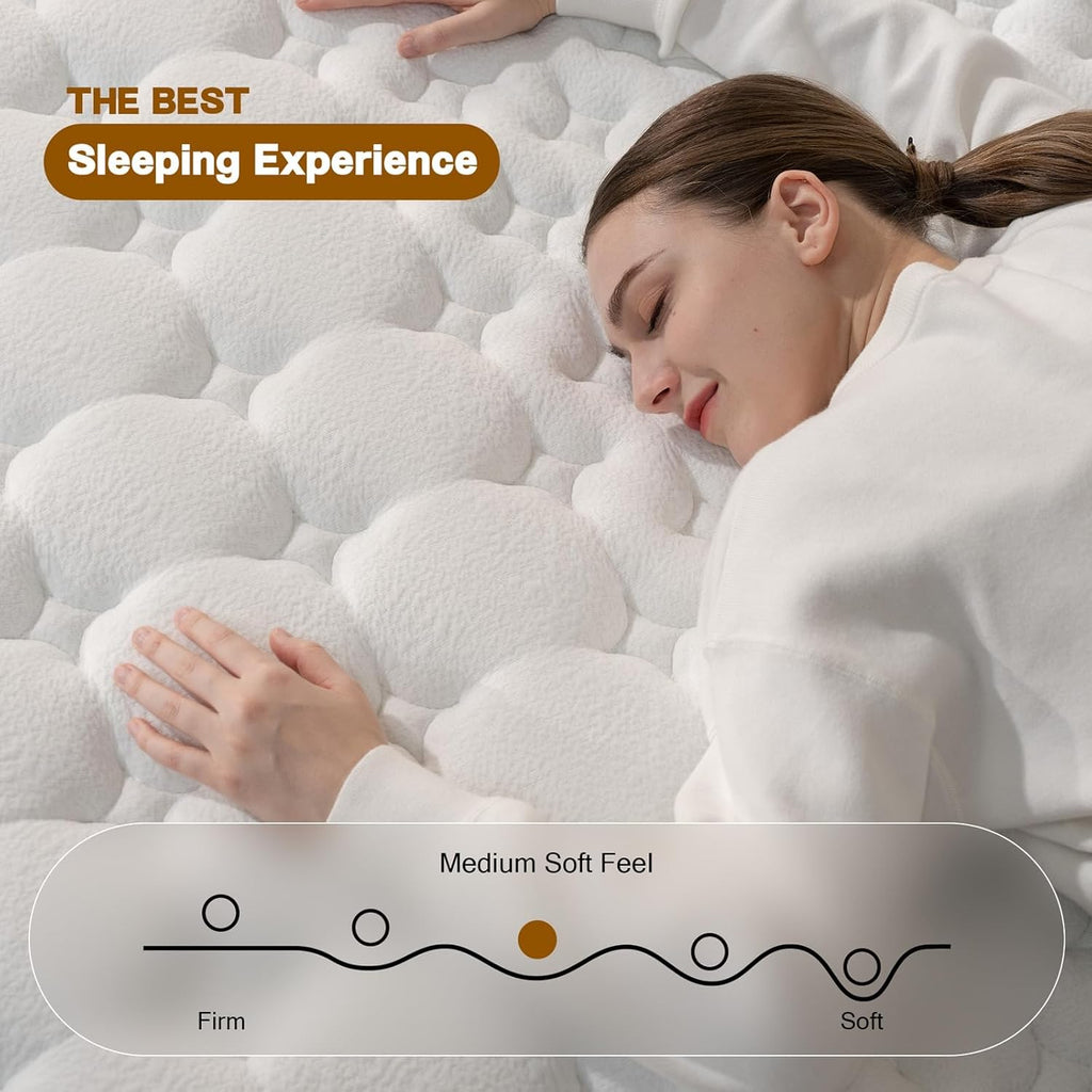 King Mattress, 12 Inch Hybrid King Size Mattress in a Box, Medium Firm Mattresses with Memory Foam & Pocket Springs