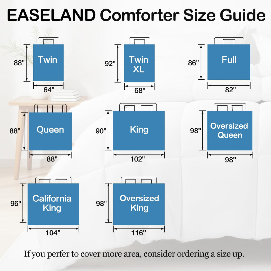 Down Alternative Comforter, White, 90x102 Inches