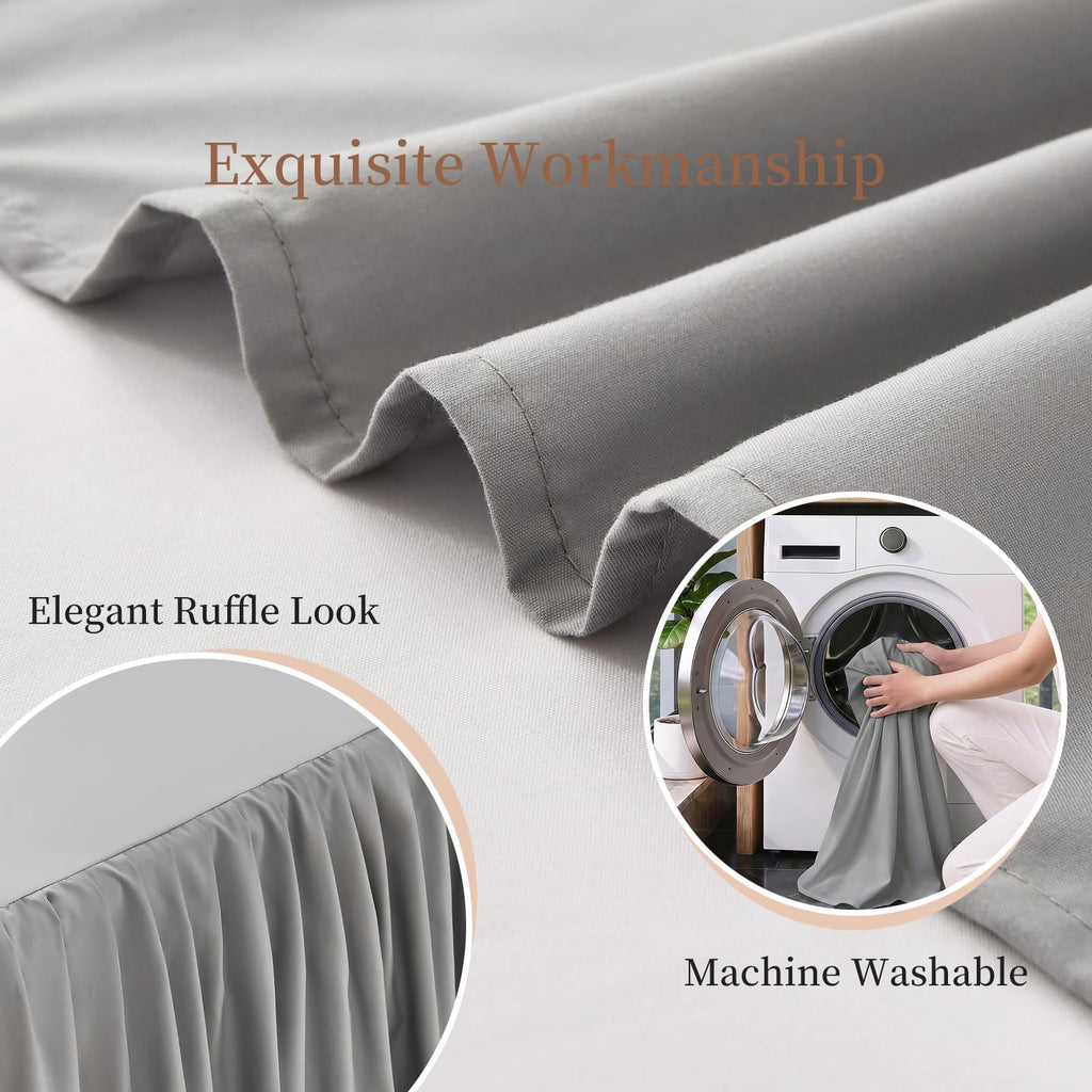 Ruffled Bed Skirt with Split Corners