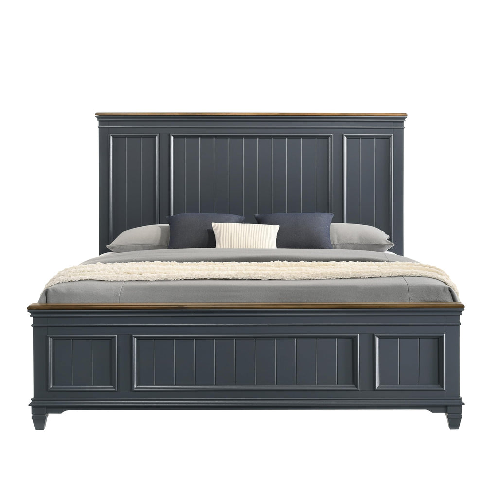 Riverton Shiplap Wood Panel Bed, Slate Blue