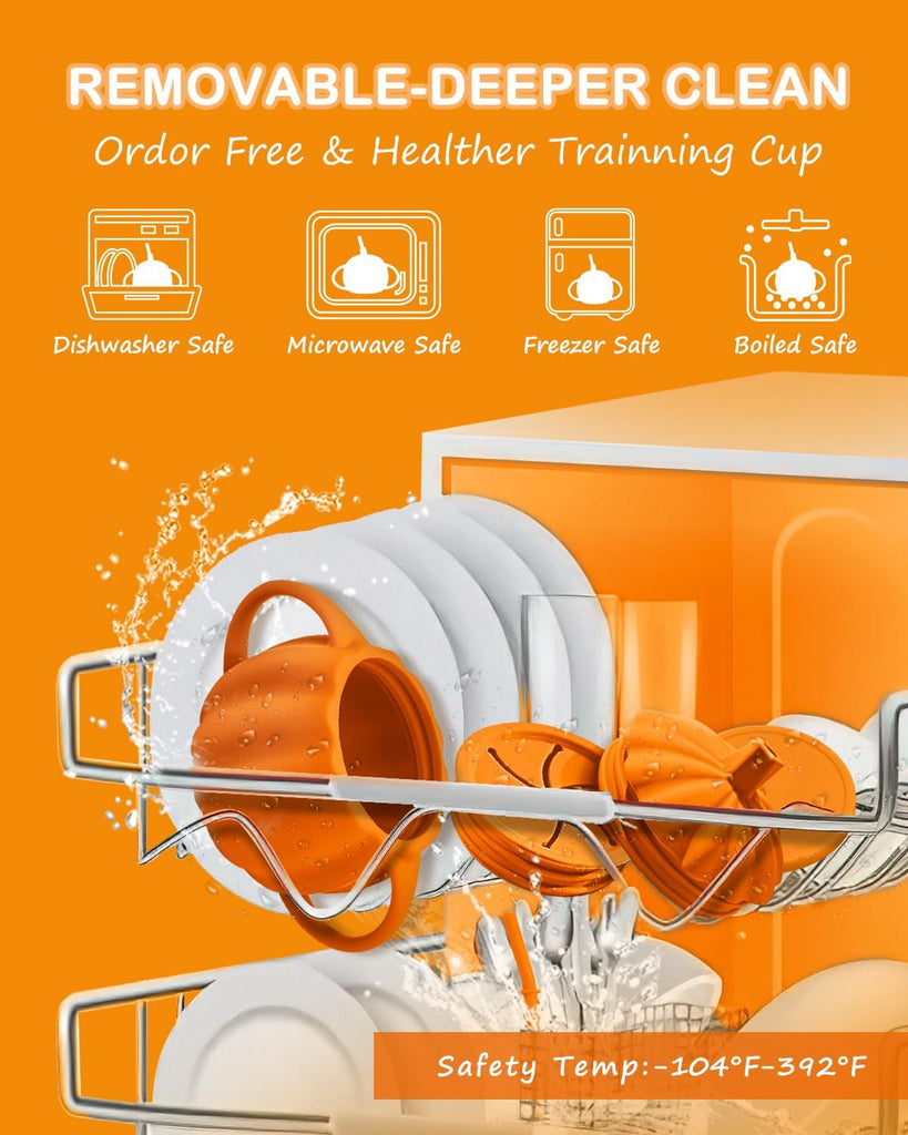 In-1 Silicone Pumpkin Toddler Cup, Converts to Straw/Snack Cup