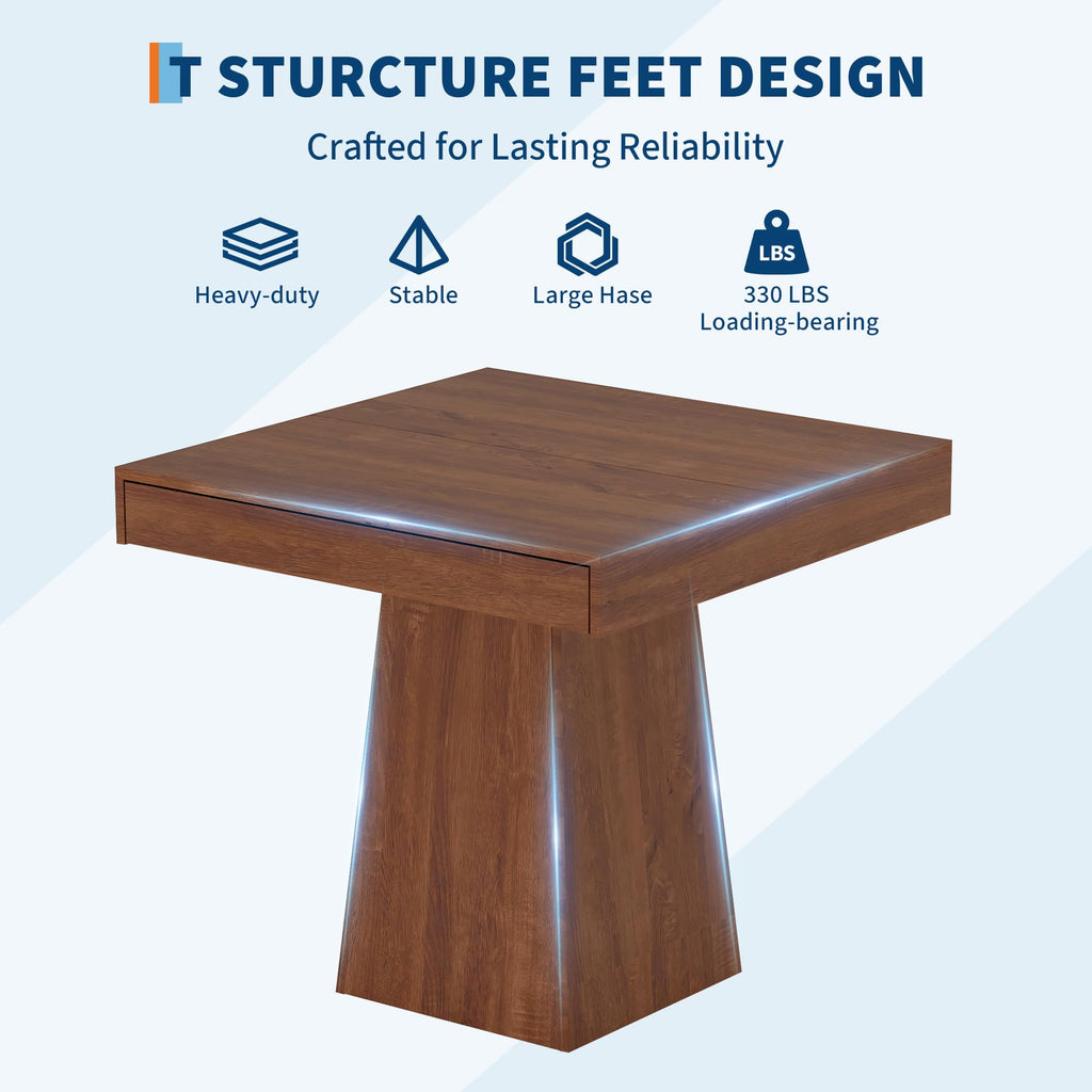 Small Dining Table with Drawers, 31.5 Inch Farmhouse Kitchen Table