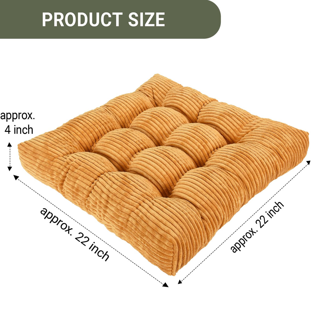 Meditation Floor Pillow Set of 2, Memory Foam Meditation Cushion for Adults Sitting, Large Square Thickened Seat