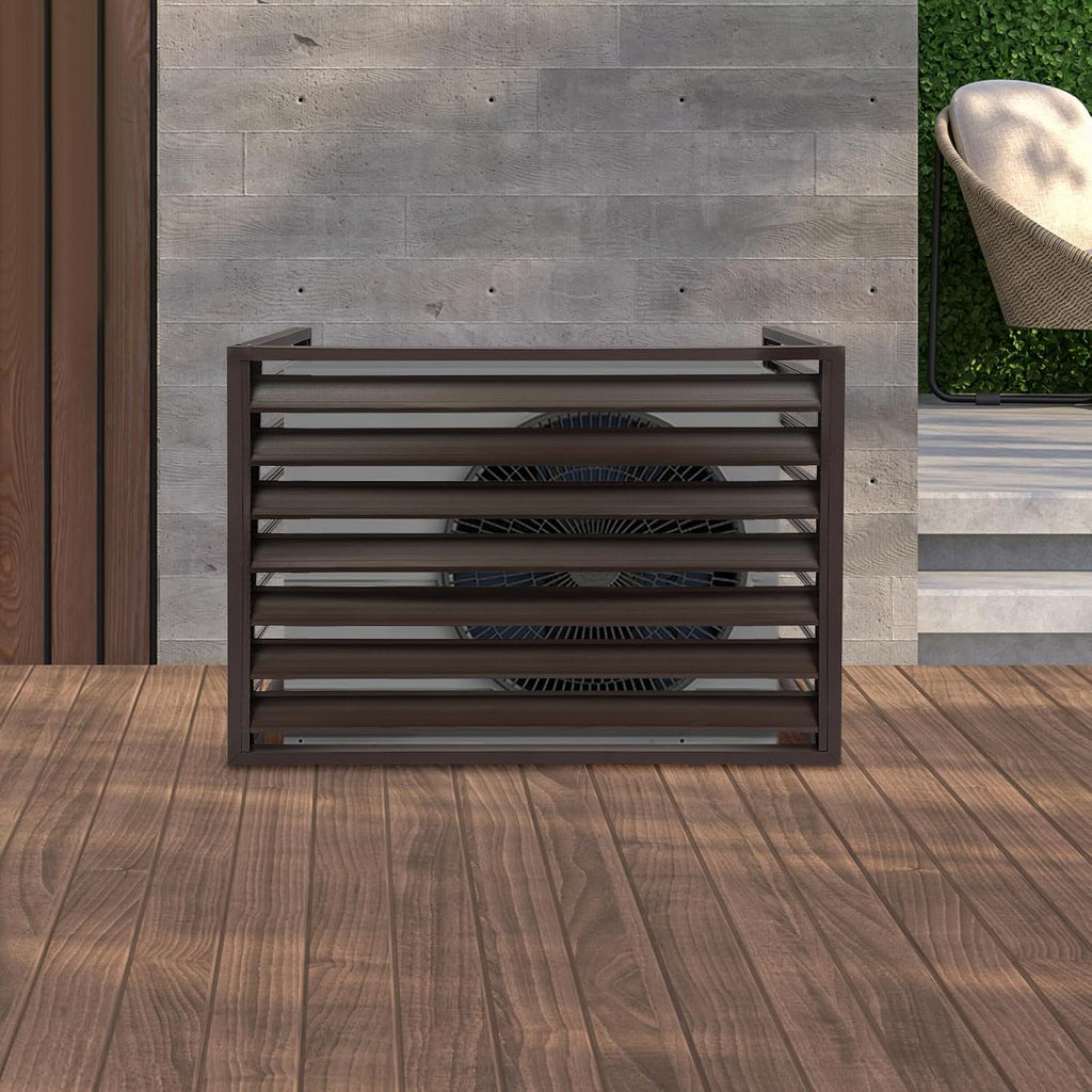 Air Conditioner Fence Aluminum Alloy Air Conditioner Protective Cover Modern Privacy Fence Screen Rectangular Privacy