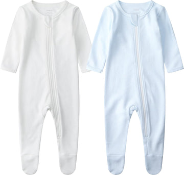 Baby Footed Pajamas, Organic Cotton Zip Sleeper, Long Sleeve