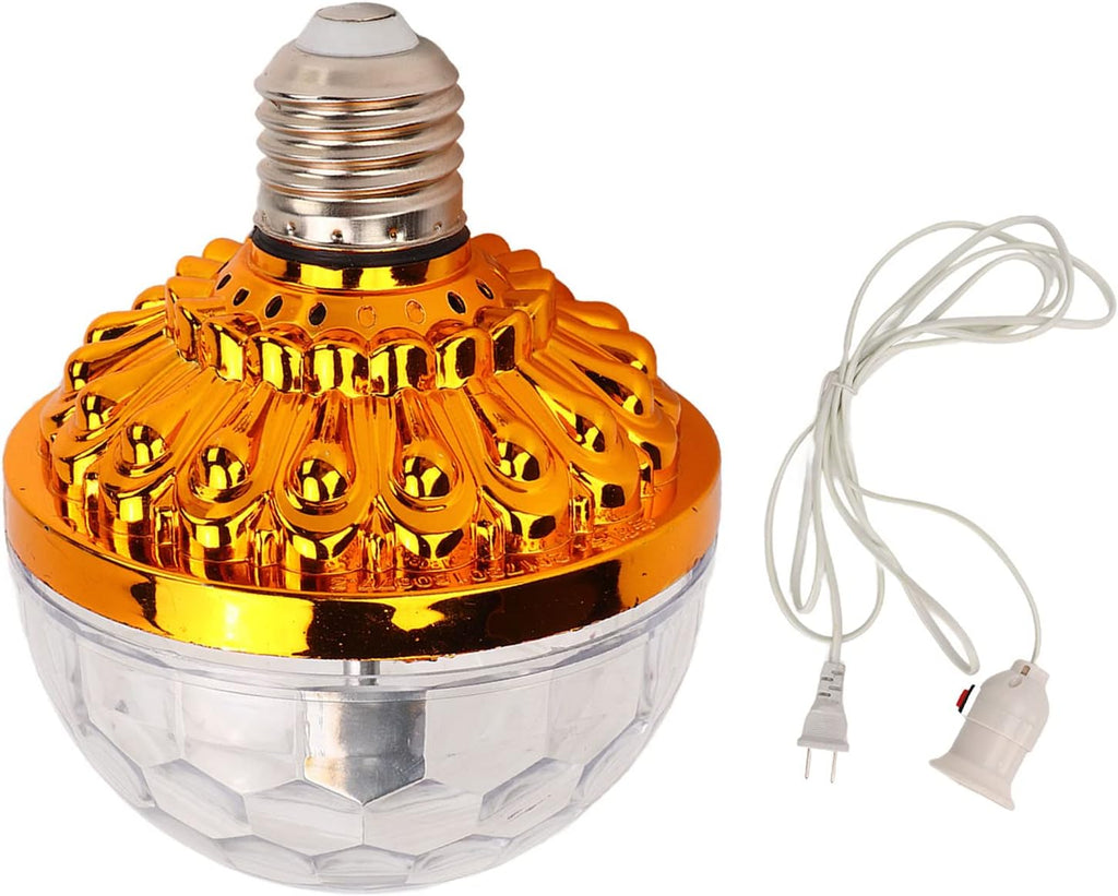E27 Rotating RGB LED Light Bulb 6W with 8.2ft Plug Wire - Transform Your Party Atmosphere with Automatic Color