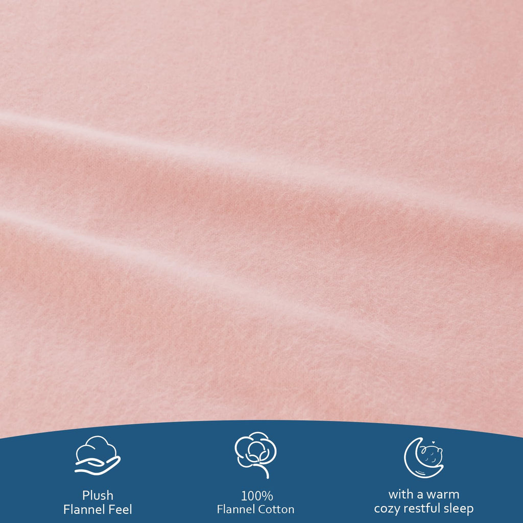 Flannel Sheets Flannel Sheet Set Pink, Premium Brushed