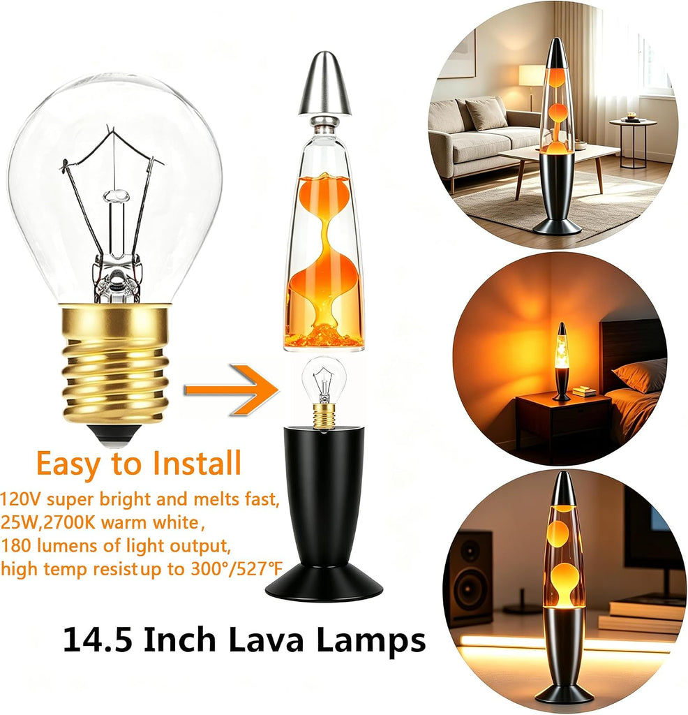 Lava Lamp Bulb S11 25W E17 6-Pk 2700K Soft Glow