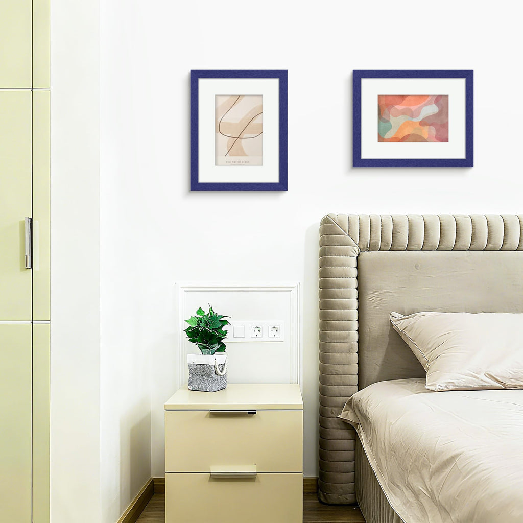 11x14 Picture Frame Set of 12, Gallery Wall Frames, Navy Blue