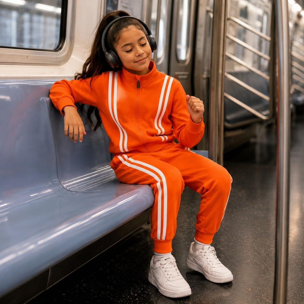 Girls 2 Piece Fall Outfits Long Sleeve Zip Up Tracksuit Toddler Jogger Sweatpants, Kids Winter Clothes Lounge Set