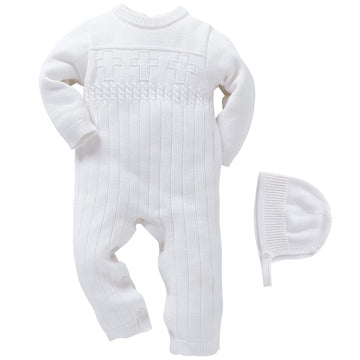 Knit Baby Outfit Boy Romper Boys Christening Outfits