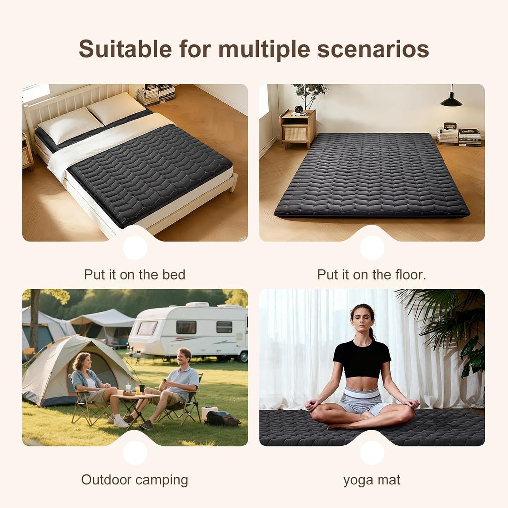 Premium Foam Japanese Futon Floor Mattress 54"x 80", 100% High Density Foam Comfortable Floor Mattress, 3.2"