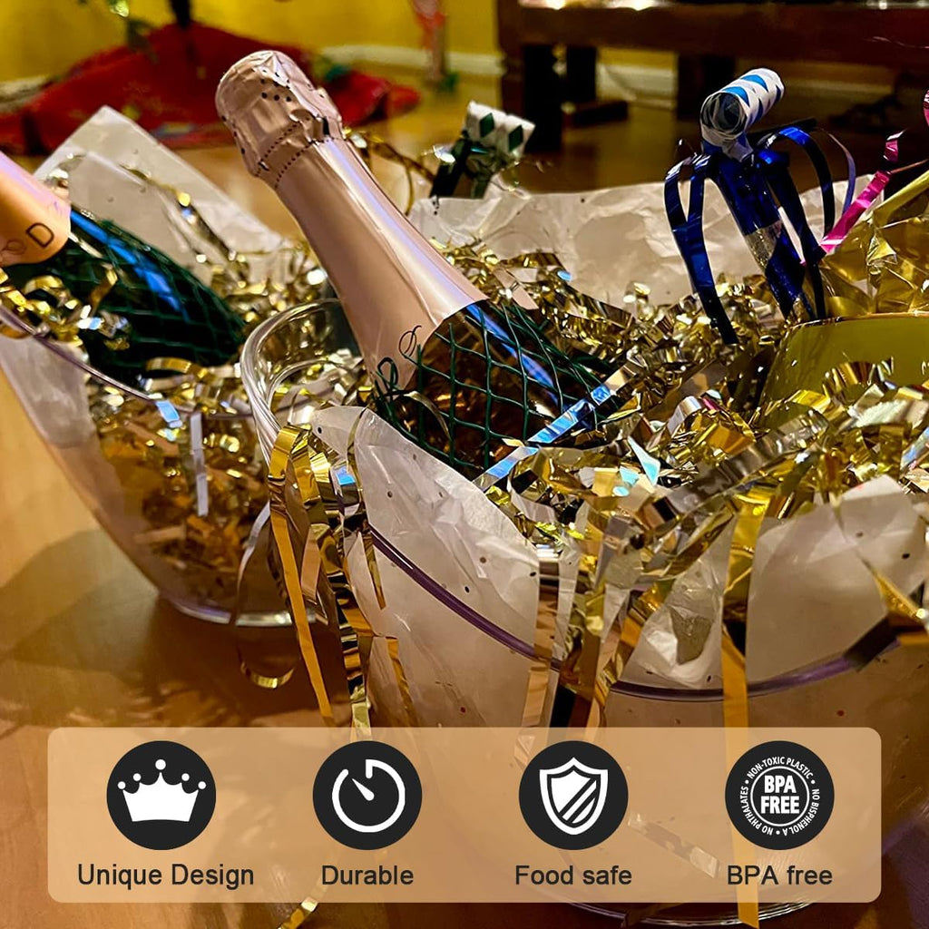 Ice Bucket for Parties 5.5 Liter Large Clear Champagne Beer Tub Mimosa Bar Supplies Kit Acrylic Plastic Wine Beverage