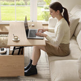 Lift Top Coffee Table, Wood Square Coffee Table with Storage, Farmhouse Coffee Tables with Hidden Storage Compartment
