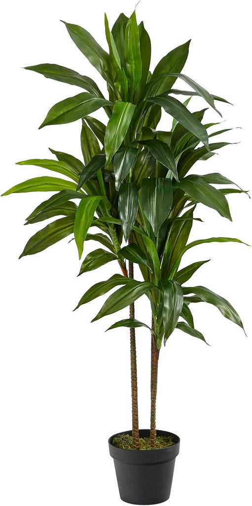 48 in Artificial Dracaena Real Touch Plant with Pot | Multi-Tonal Trunks, Large Indoor Silk Plant, Maintenance-Free