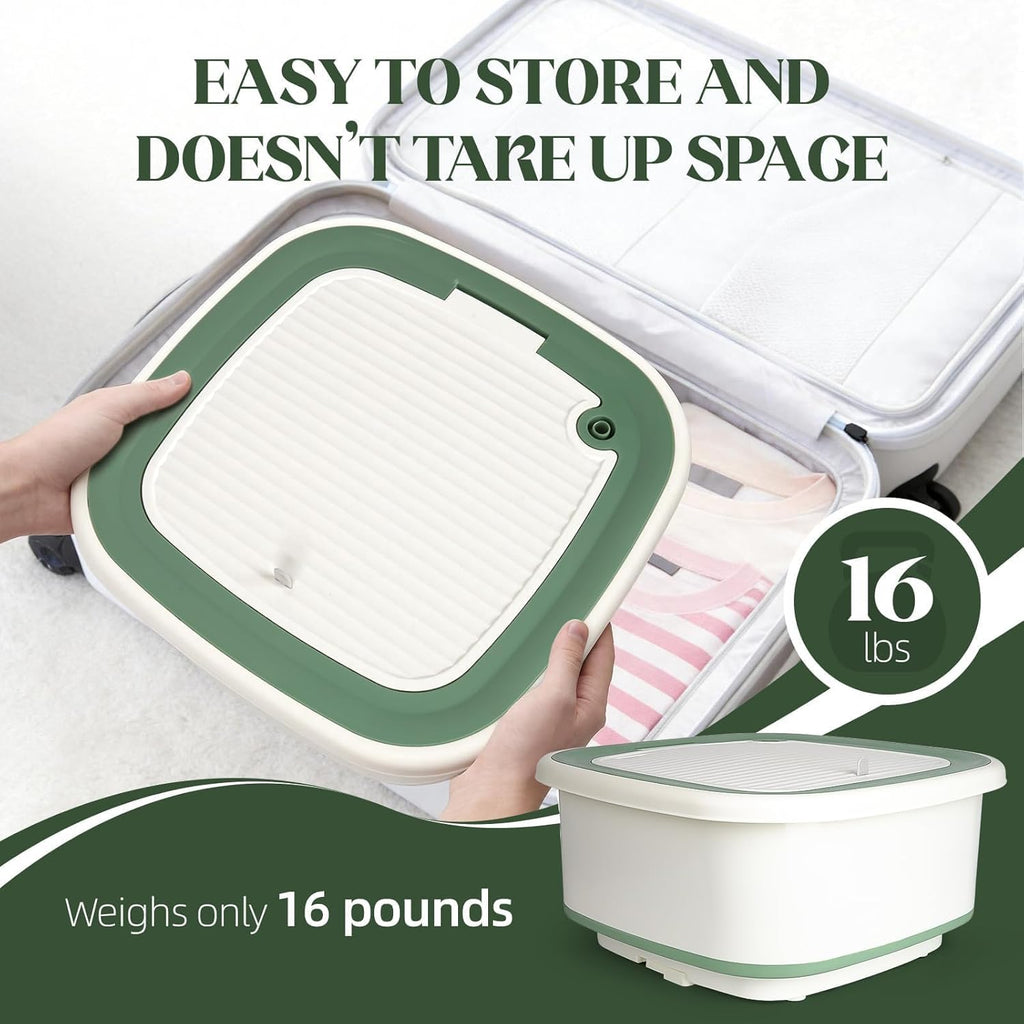 Portable Washing Machine, 1.8 Cu.Ft Large Capacity Foldable Washer with Spin Basket & 150W Motor, Timer Control for