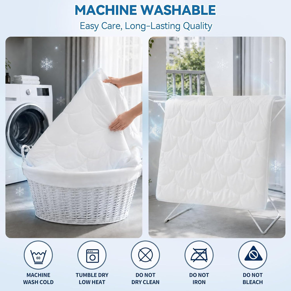 Cooling Mattress Pad King, Breathable Quilted Fitted Mattress Protector | 3D Air Fabric Bedding Topper 6-Layers