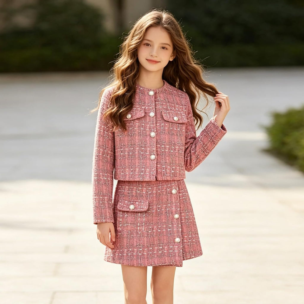 Girls 2 Piece Outfits Skirt Sets Party Dresses School Sports Clothes