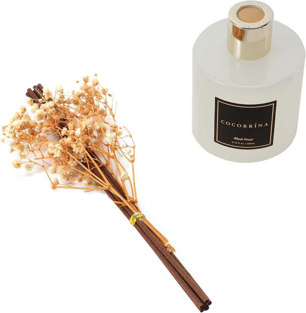 Reed Diffuser Sets, 6.7 fl oz. Black Forest Diffuser with Sticks Home Fragrance Reed Diffuser Shelf Decor