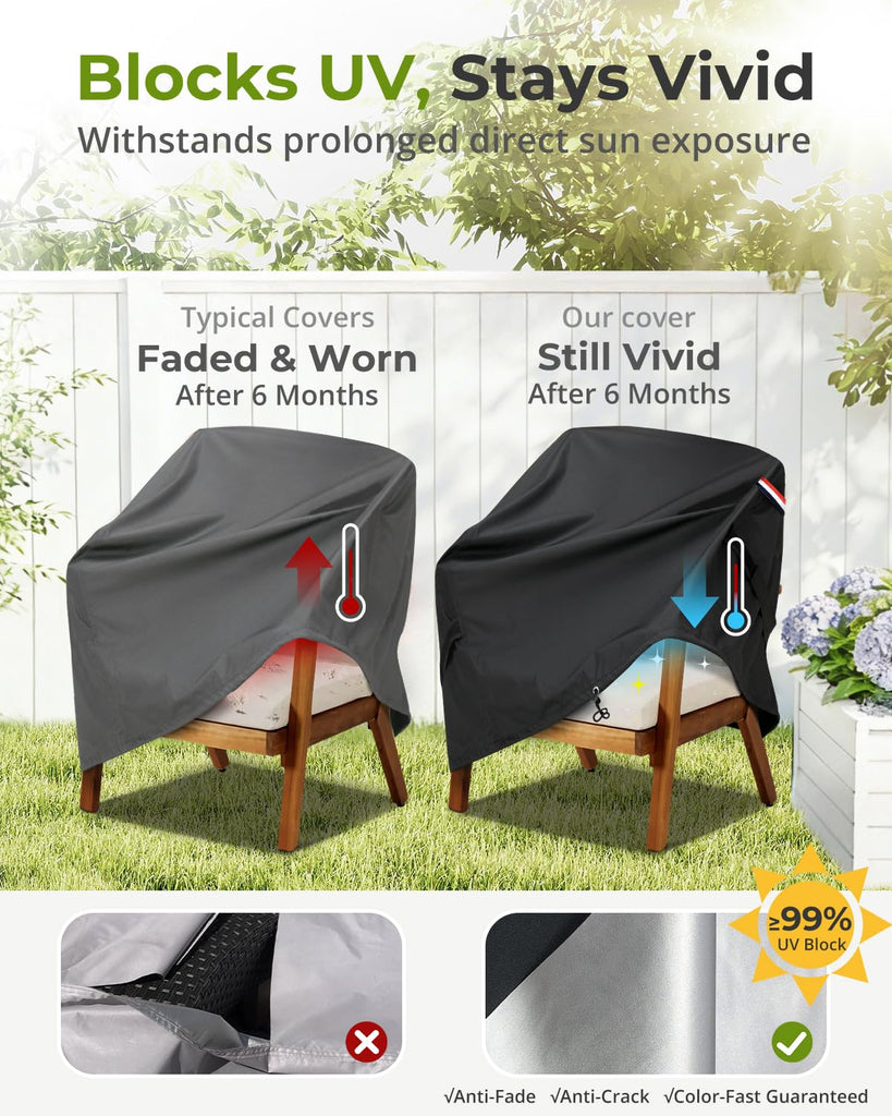 Patio Chair Cover for Outdoor 24 x 24 x 31 inch Waterproof