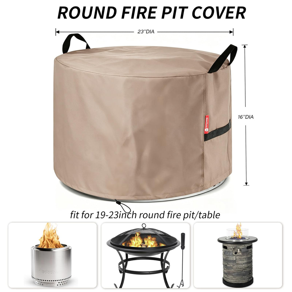[2026 Upgraded] Fire Pit Cover Round for Bonfire 19.5"