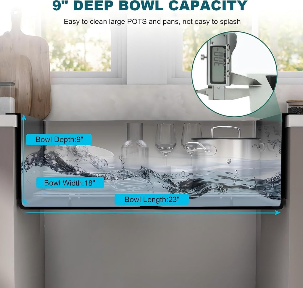 25x22 Inch Drop Sink, 20 Gauge 304 Stainless Steel Single Bowl Top Mount Sinks, Brushed Nickel Handmade Round Corner