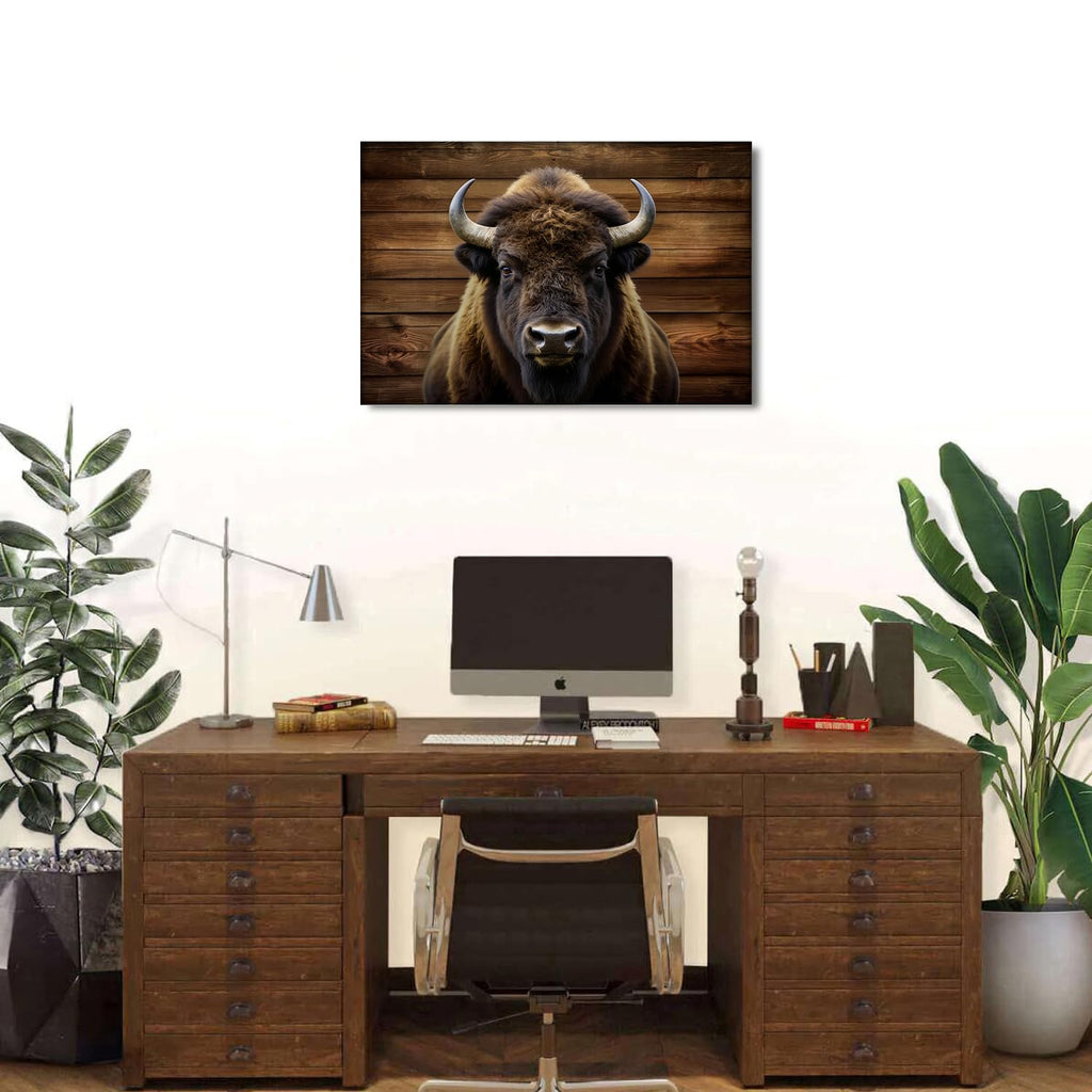 Buffalo Wall Art American Bison Pictures Canvas Wall Decor Rustic Farmhouse Animal Prints Western Wildlife Painting