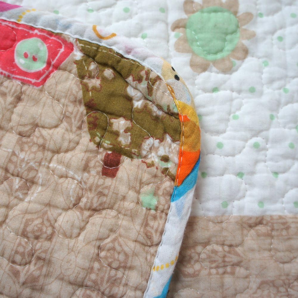 Cotton Coverlet Quilt Bedspread Girls Throw Blanket 43" X 51" Toddlers and Baby Quilt Nursery Bed Blanket Princess