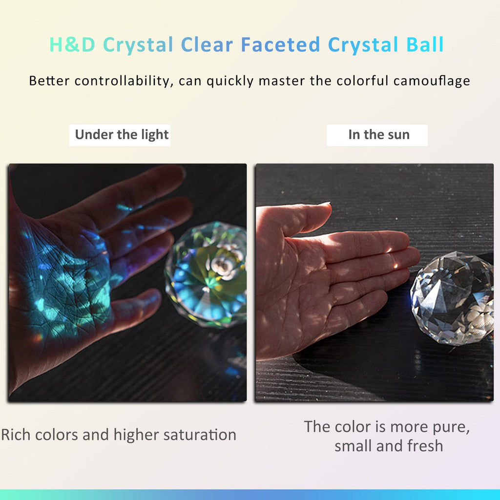 Transparent Glass Crystal Ball, Clear Prism Crystal Suncatcher Rainbow Maker Ball, 80mm, 100mm, 120mm. (100) Décor