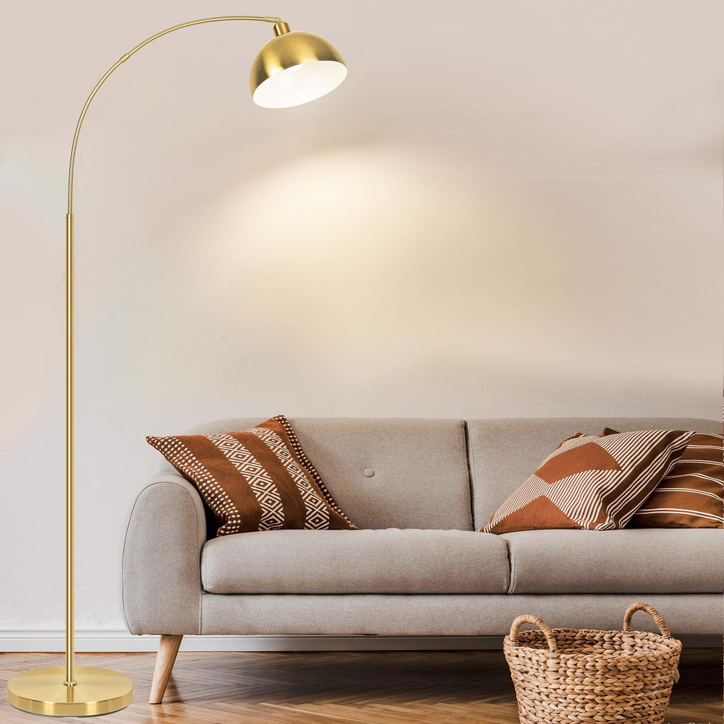 Upgraded Arc Floor Lamps, Gold, Dimmable