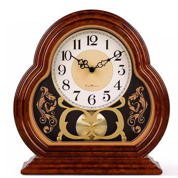 Mantel Clock Battery Operated, Wooden Mantle Clocks with Silent Movement, Vintage Table Clock Above Fireplace Mantel