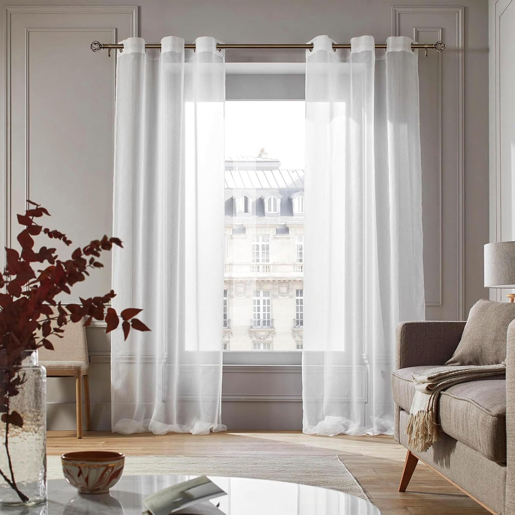 Brass Curtain Rods for Windows 18 to 86 inch, 1 Inch Adjustable Curtain Rod, Heavy Duty Window Curtains Rod for