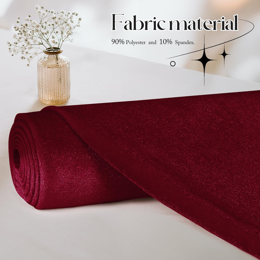 5 Yard Stretch Velvet Fabric, Wine, 60 Inch Wide