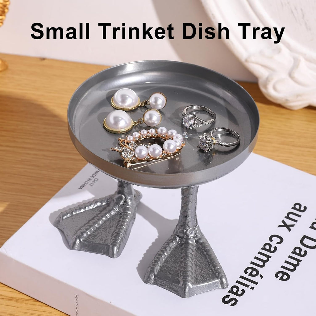 Duck Cute Jewelry Dish Tray. Ring Holder Dish Tray. Small Trinket Dish Tray.Jewelry Bowl.Silver.
